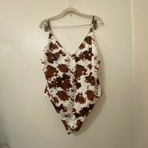 ASOS size 14 cow print one piece bathing suit